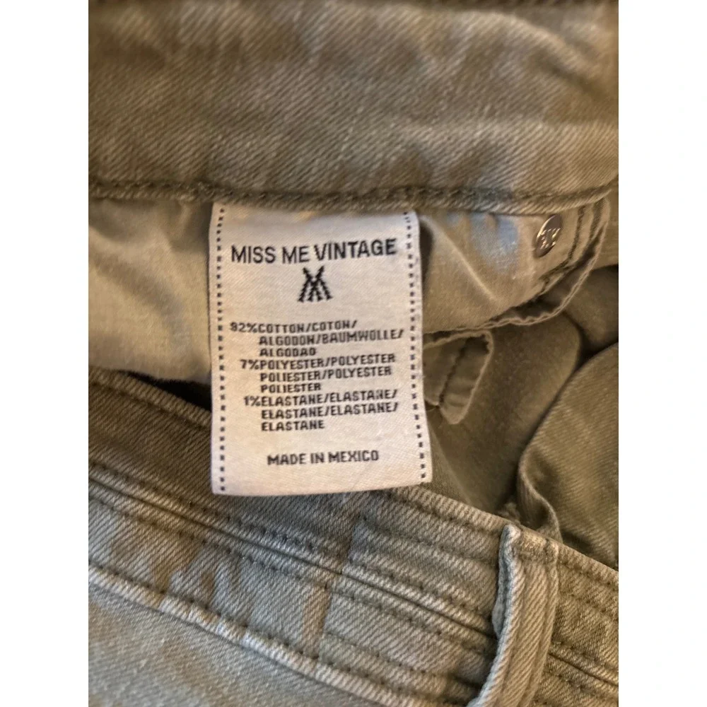 Miss‎ Me Vintage skinny Moto 30 women's greenish gray